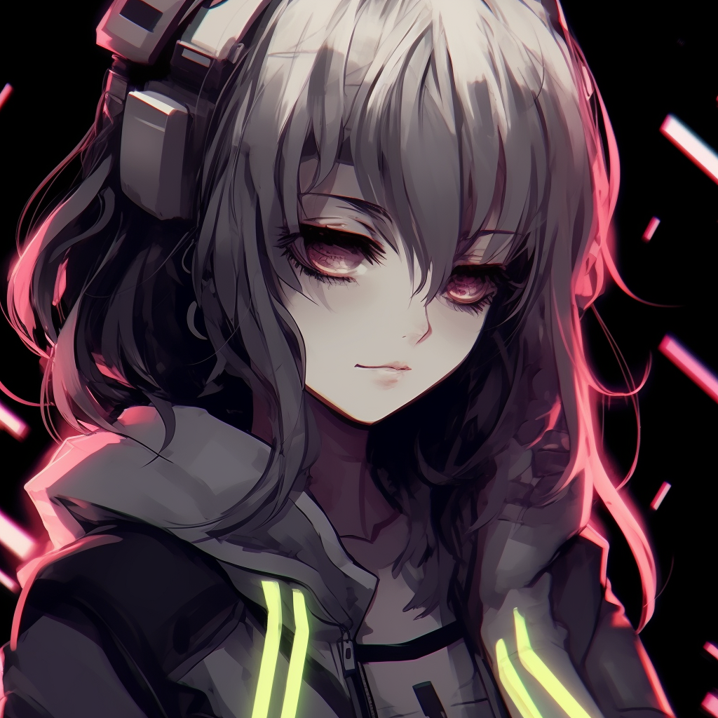 Close up of Toga's signature blood-curling smile, focusing on fine details and shaded tones. top egirl anime pfp pfp for discord.