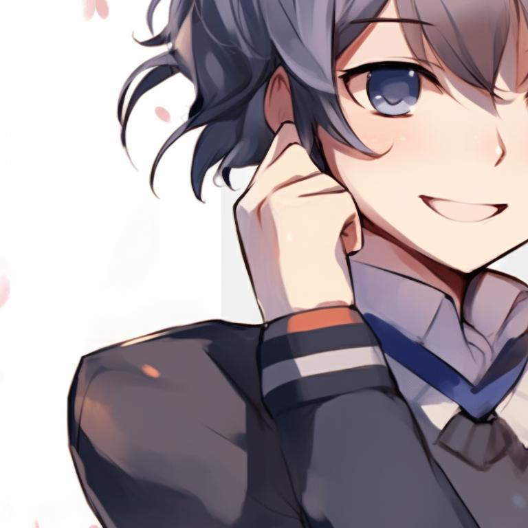 Four characters showing friendly interactions, with gentle color blending and relaxed poses. anime pfp matching for group chat pfp for discord.