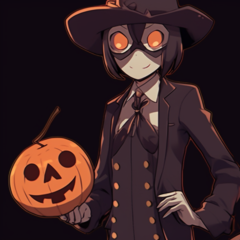 Two characters, strong contrast with luminous supernatural elements, in witches attire. matching anime pfp gif halloween theme sets pfp for discord.