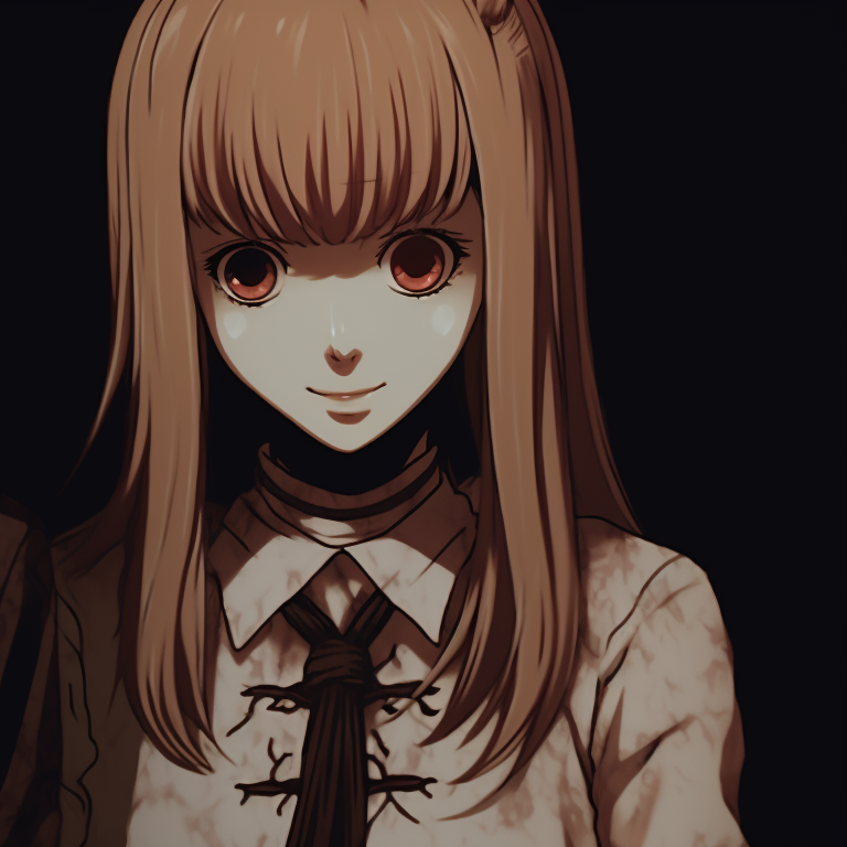 Characters from sunset to sunrise, showcasing a full spectrum of dark and eerie colors. misa amane matching spooky outfits pfp for discord.