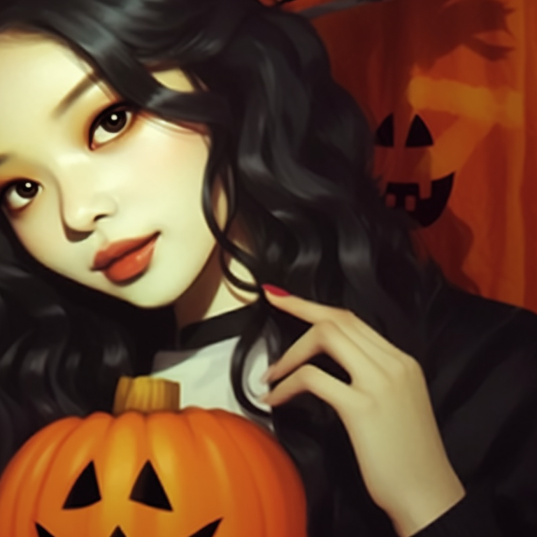 Two K-pop characters under a red moon, stark contrast of colors emphasizing their matching vampire outfits. kpop halloween theme matching pfp inspirations pfp for discord.