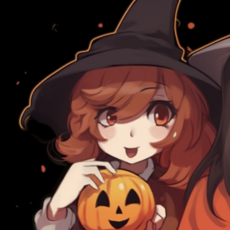 Two characters in intricate Halloween attire, cold colors and detailed gothic style. unique halloween matching pfp pfp for discord.