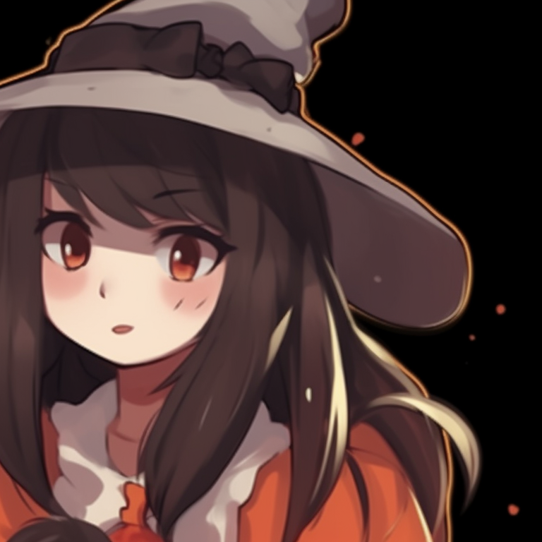 Two characters in intricate Halloween attire, cold colors and detailed gothic style. unique halloween matching pfp pfp for discord.