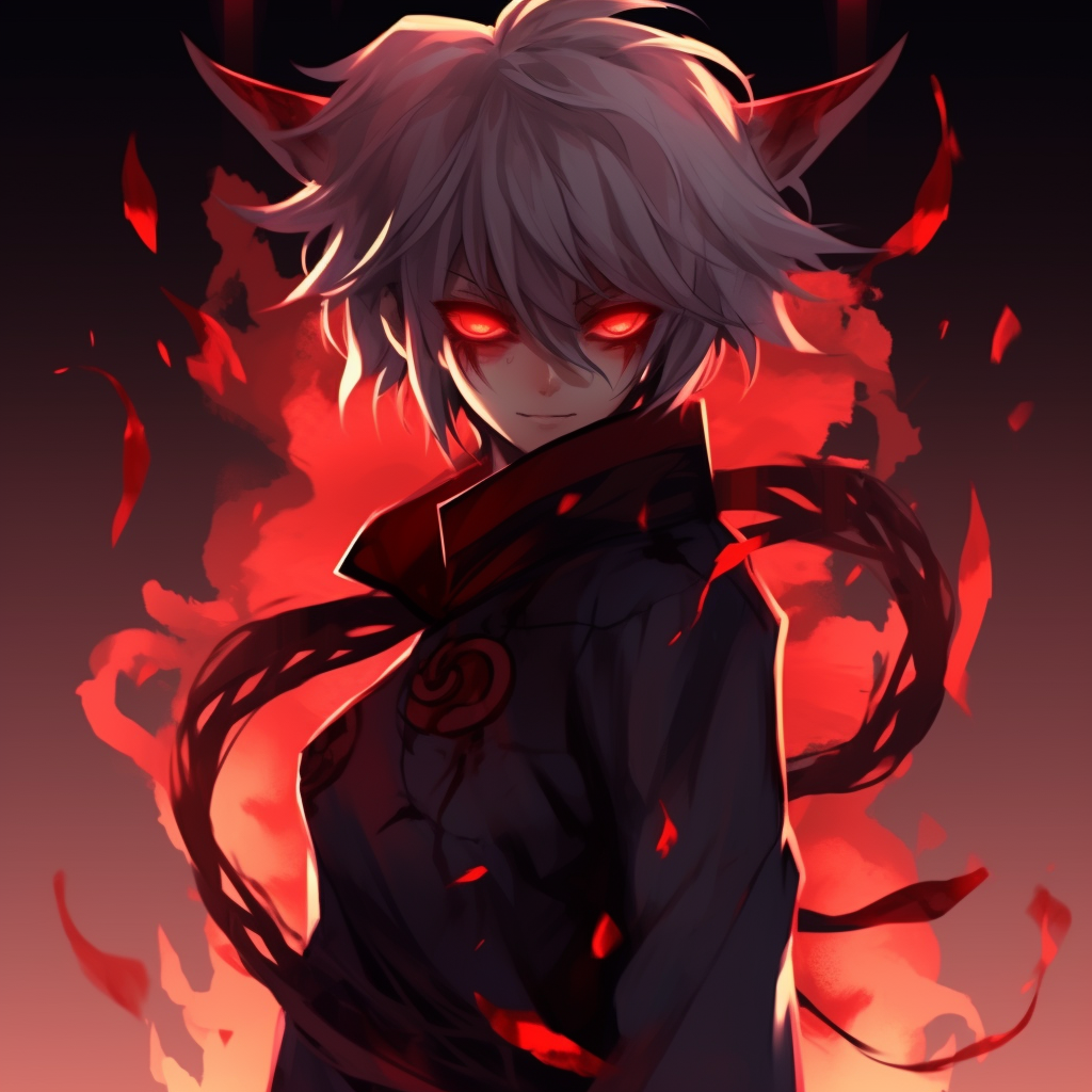 Inuyasha's frightening demon eyes, focus on detailed expression and bold colors popular demon anime pfp pfp for discord.