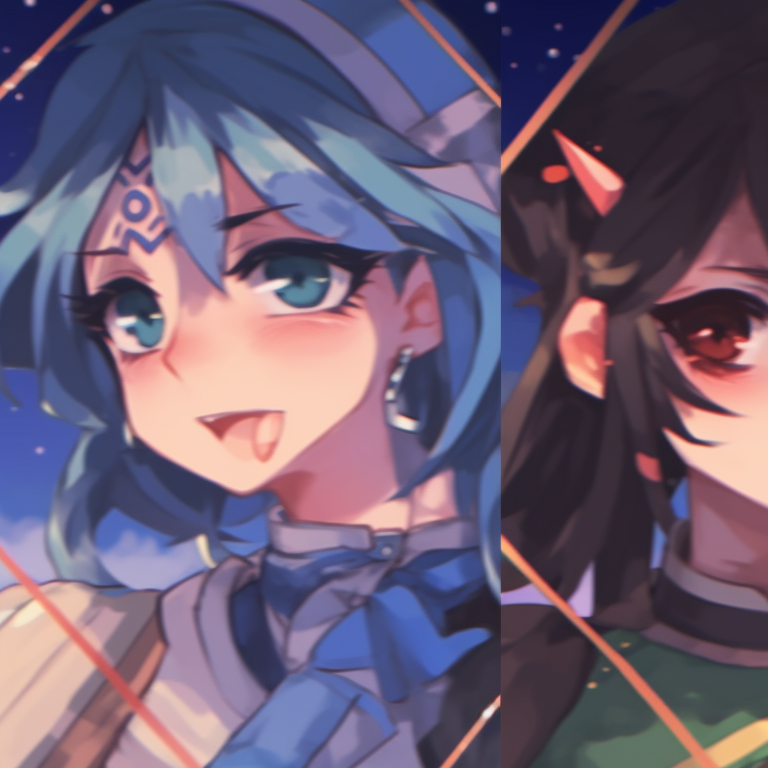 Characters surrounded by a bail of flowers, with a blend of spring colors and soft glow. unique matching pfp for 4 friends pfp for discord.