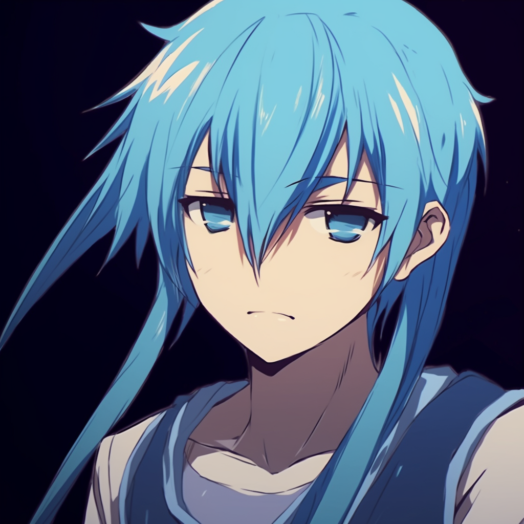 Tetsuya Kuroko from the anime Kuroko no Basket, displaying his stoic expression and blue hair. anime characters with blue pfp