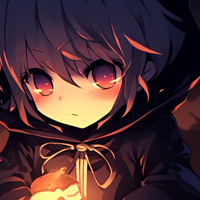 Two characters cloaked in shadows, monochromatic tones, and sharp outlines. dark matching pfp halloween theme icons pfp for discord.