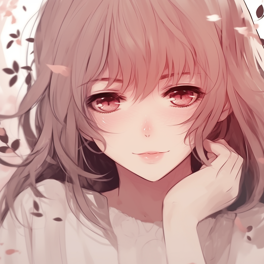 Aesthetic anime girl with white hair, serene expression and minimalist art style. aesthetic white anime pfp