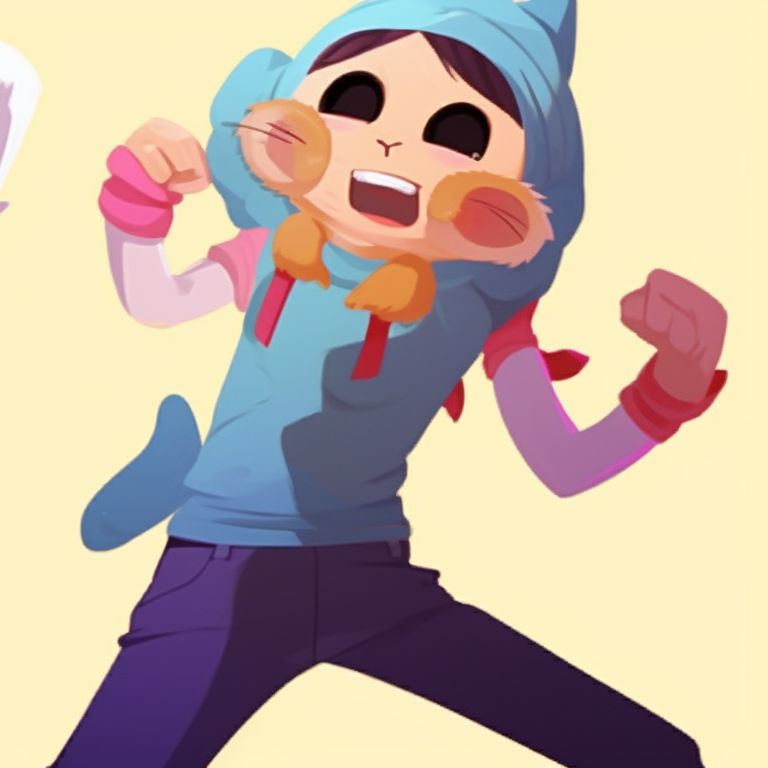 Two characters, laughing, with comic exclamations and vivid colors. comical matching pfp for couples, bringing the fun pfp for discord.