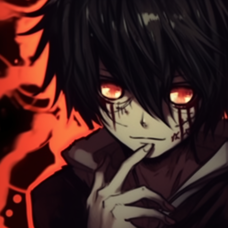 Two main characters rendered in stark, heavy lines, expressions confrontational, set against a backdrop of suffused with dark hues. death note matching pfp halloween theme: spooky edition pfp for discord.