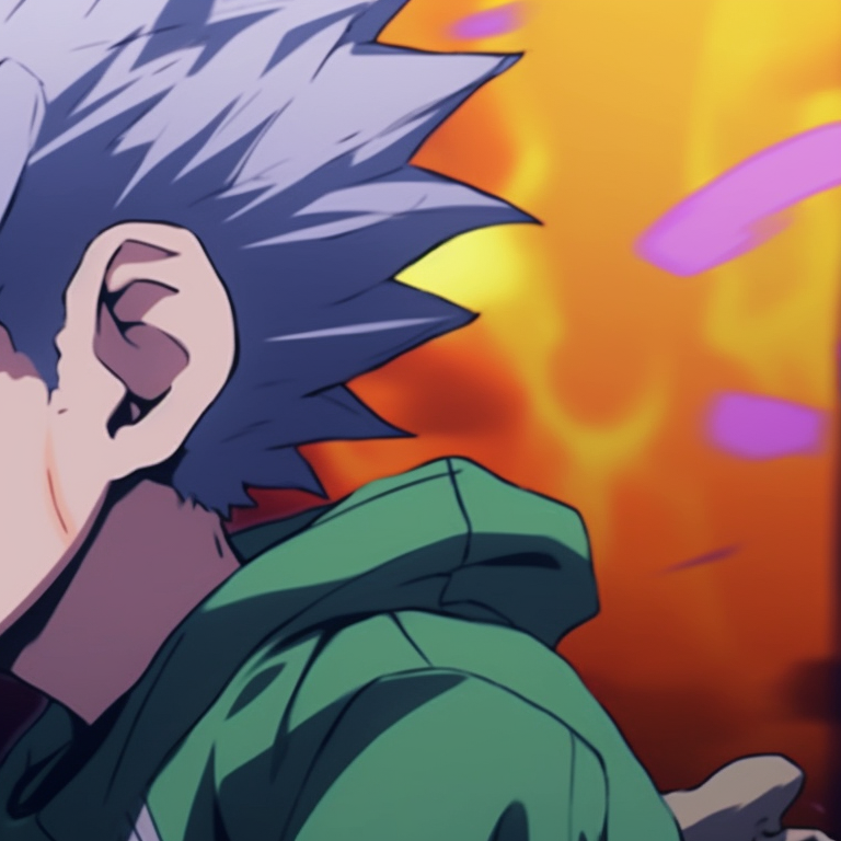 Gon and Killua ready for combat, dynamic poses and intense looks. gon and killua matching pfp gif pfp for discord.