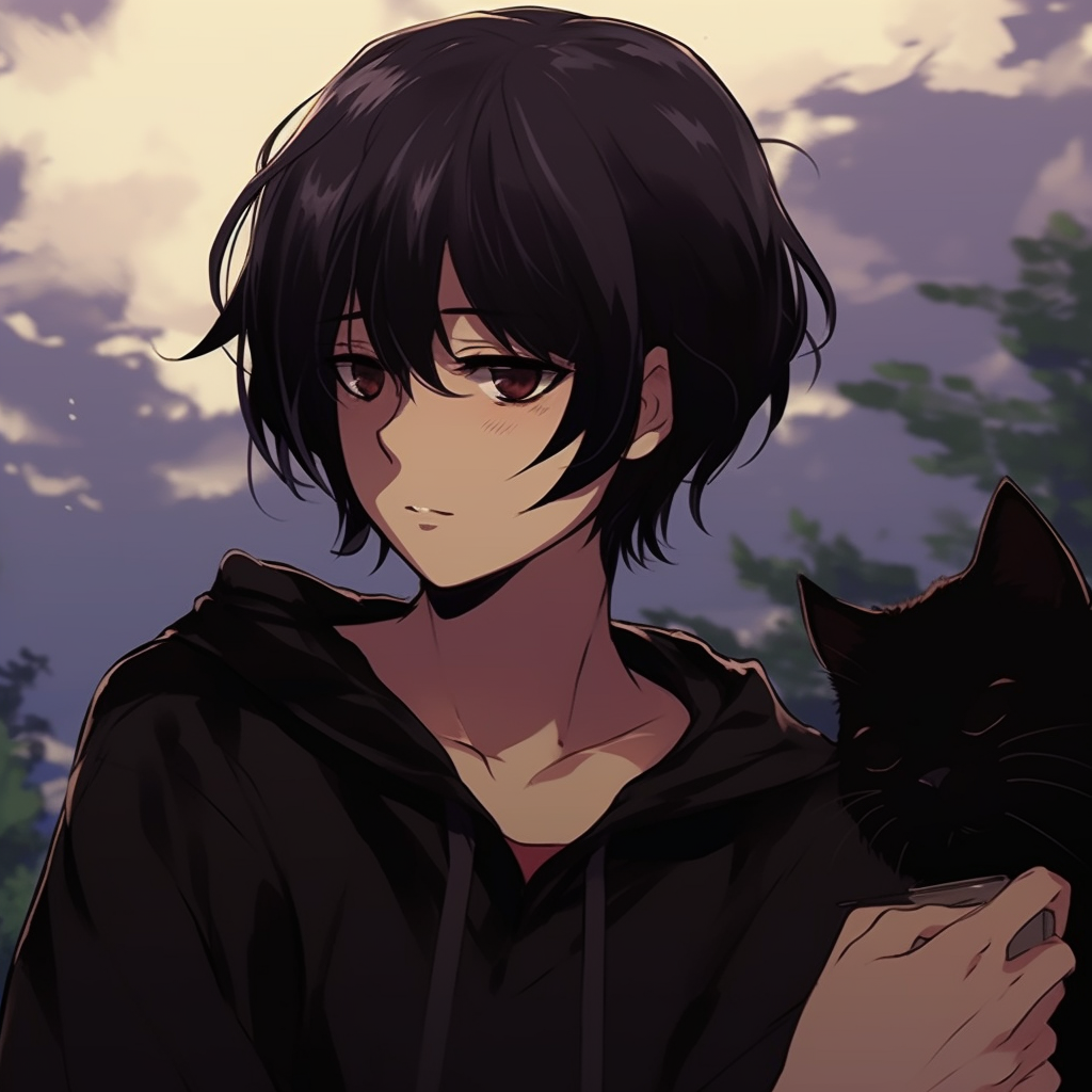 The jovial black cat Jiji, detailed with rich contrast and sharp lines, giving a laid-back vibe. characters' chill anime pfp
