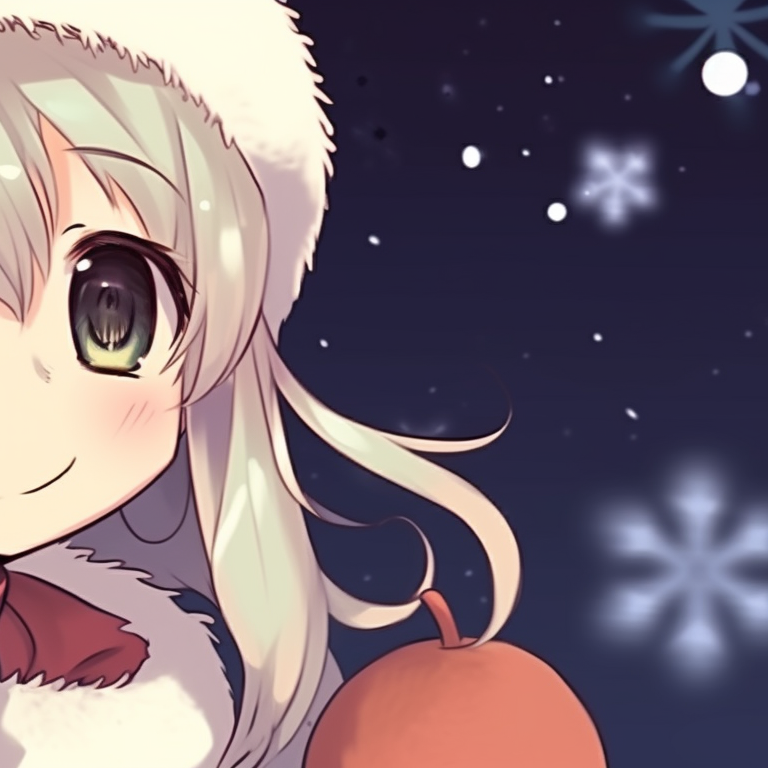 Two characters holding candy canes, dressed in green and red, with soft pastel backgrounds. kawaii matching christmas pfp - anime style pfp for discord.