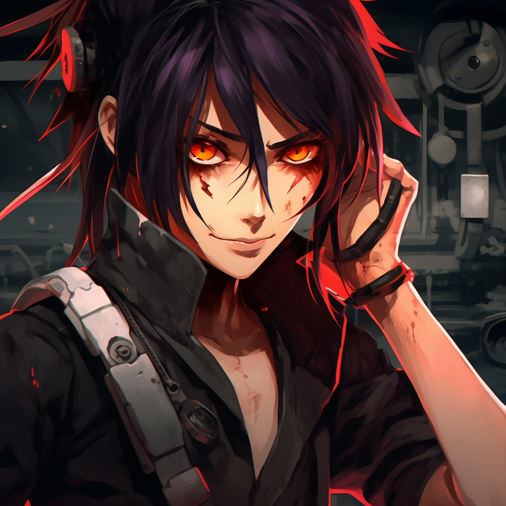 Fully armored mechanic anime girl with extreme attention to armor detailing and soft neon lights. aesthetic badass anime pfp