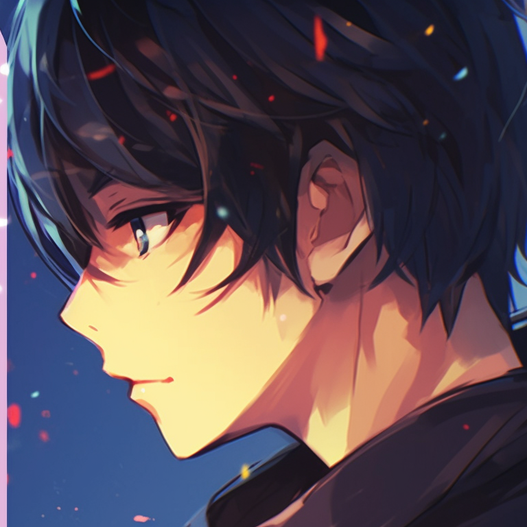 Two characters holding up swords, intricate details on weapons, muted background for contrast. best anime matching pfp couple pfp for discord.