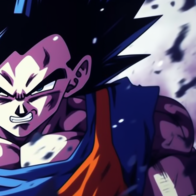 Close-up of Goku and Vegeta, detailed facial expressions and intense interaction. best friend goku and vegeta matching pfp pfp for discord.