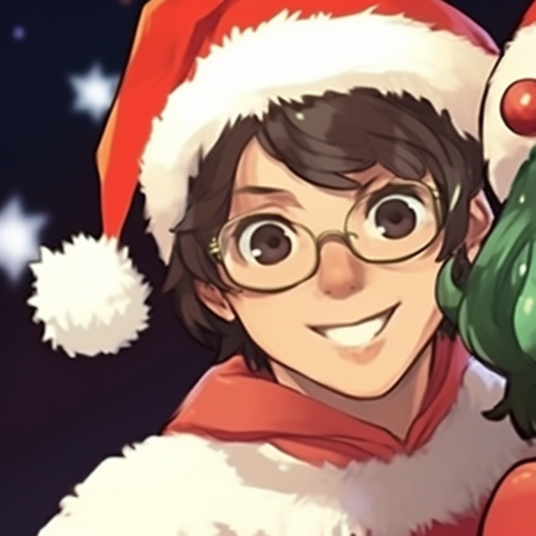 Two characters sipping hot cocoa, decorations and soft pastel shades. preppy matching christmas pfp ideas pfp for discord.