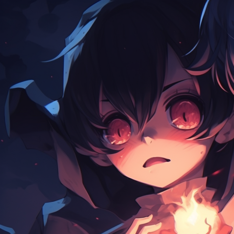 Two characters as spirits, ethereal glow and a distinct anime art style, staring through each other. halloween anime themed discord pfp matching ideas pfp for discord.