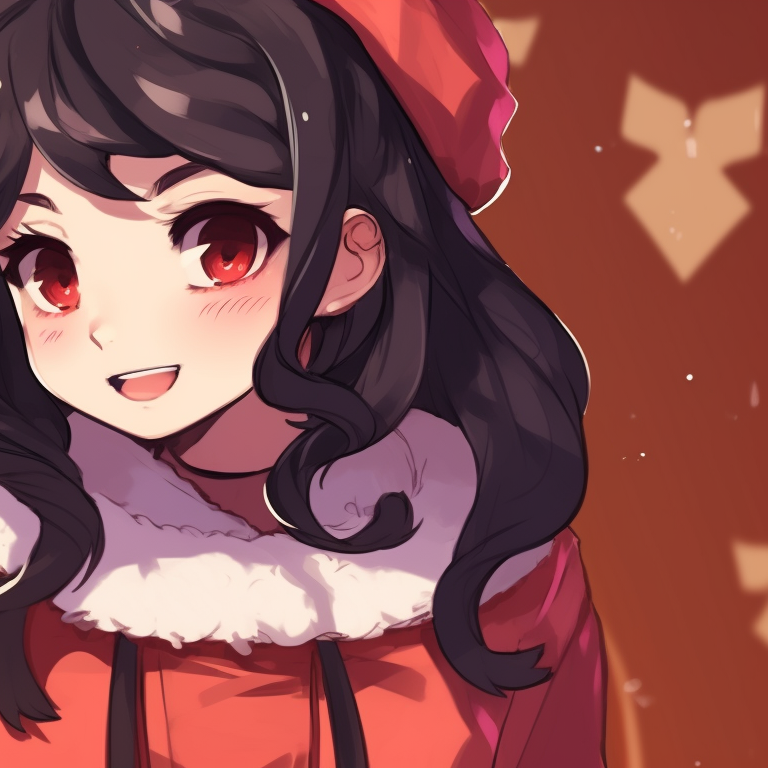 Two Demon Slayer characters, adorned in Christmas hats, back-to-back. matching christmas demon slayer pfp characters pfp for discord.