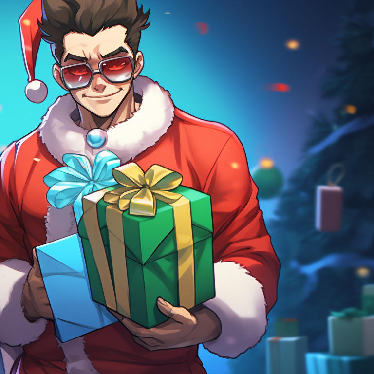 Two characters in Christmas sweaters, rich textures and warm colors, cheerfully toasting. creative matching christmas tiktok pfp pfp for discord.