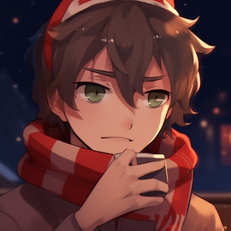 Two characters in a snow-filled scene, cool-toned colors and playful design, tossing snow at each other. cute designs for matching christmas pfp pfp for discord.