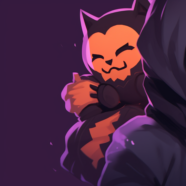 Two characters lit by the glowing warmth of pumpkins, creating dramatic shadow effects, presented in autumn colors. matching valorant pfp halloween theme characters pfp for discord.