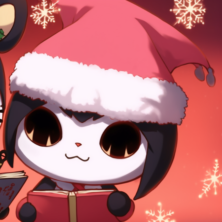 Two Kuromi characters caroling, scene highlighted by warm lighting and sheet music. matching kuromi christmas pfp ideas pfp for discord.