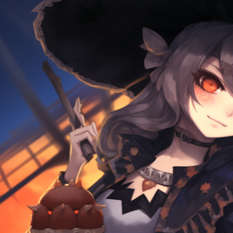 Full body shot of two characters in heroic poses, wearing Halloween-themed warrior costumes, bold and vivid colors. halloween pfp with genshin elements pfp for discord.