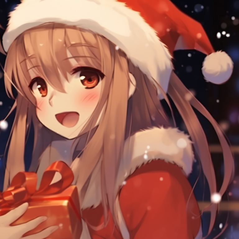 Two characters ringing bells, pastel colors and soft focus dominate. wonderful matching christmas pfp aesthetic pfp for discord.