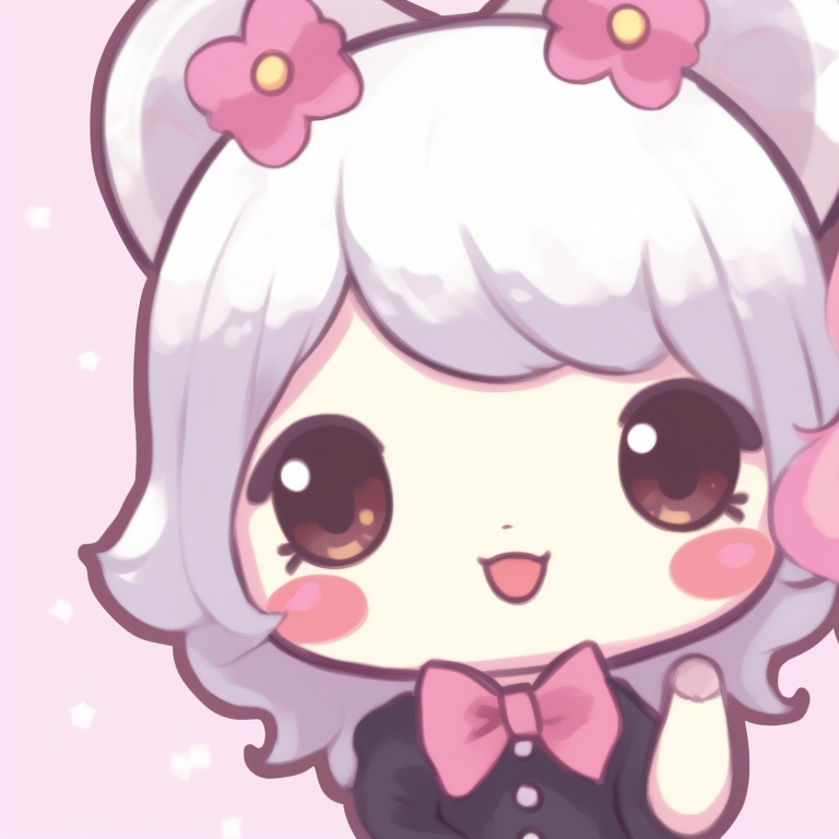 Two characters with similar attributes, sugary colors and kawaii art style. classic matching sanrio pfp pfp for discord.