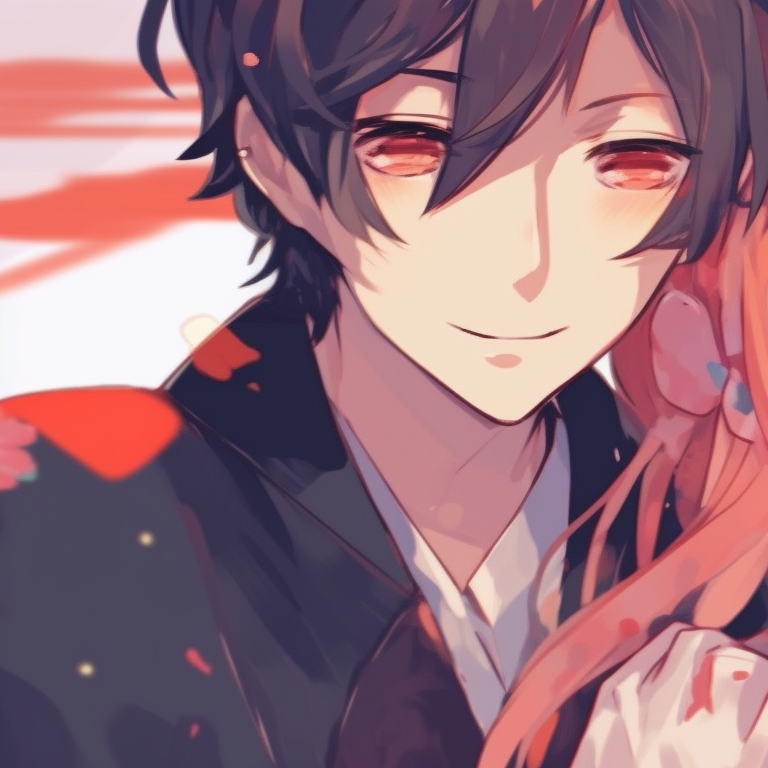 Two characters in school uniforms, engrossed in study, earthy tones and focused expressions. aesthetic matching couple pfp pfp for discord.