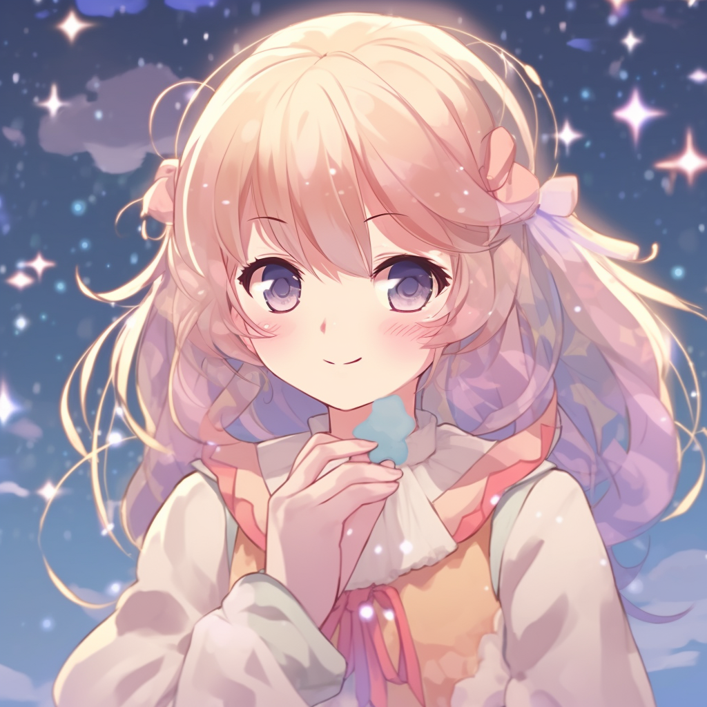 A charming kawaii anime boy with shining eyes and a cute smile, vibrant colors and dynamic pose. fabulous kawaii anime pfp designs