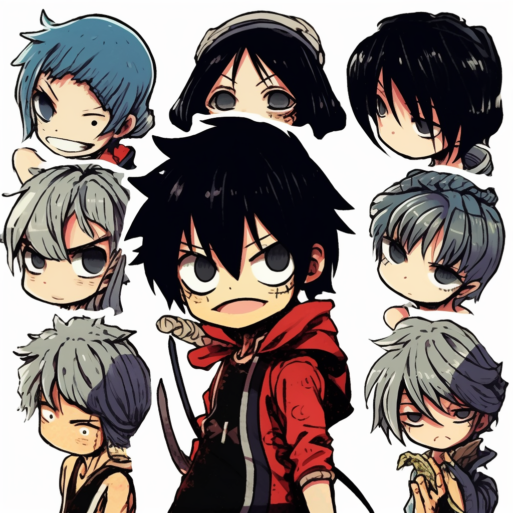 Sanji, the chef of the crew in a chibi drawing, noticeable character details and lively colors. creative anime manga pfp ideas