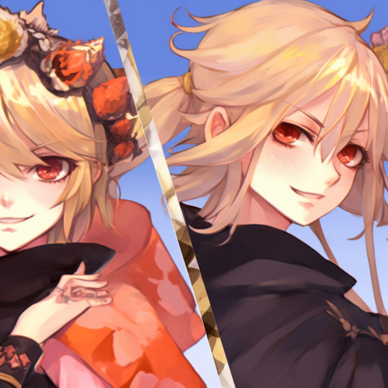 Three girls under a moonlit night, intense blues and twinkling star motifs. trio pfp matching for girls pfp for discord.