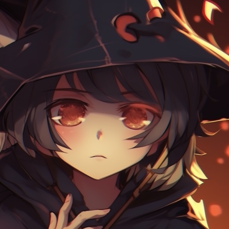 Two girls in their witch suits with subtle silver highlights under moonlight, cool colors with balanced intensity. cute girl anime halloween matching pfp pfp for discord.