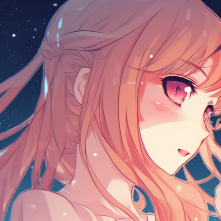 Two serene characters sitting back-to-back, their clothes mirroring each other in color and pattern. charming matching couple pfp pfp for discord.