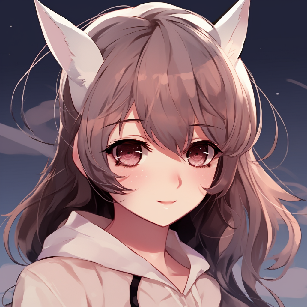 Pastel colored cute anime girl, less contrast and subtle color blends. anime pfp cute collections pfp for discord.