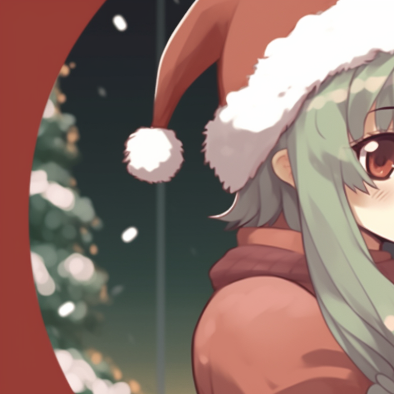 Two characters, holding candy canes, vivid outfits and clear expressions. matching christmas pfp ideas for discord server pfp for discord.