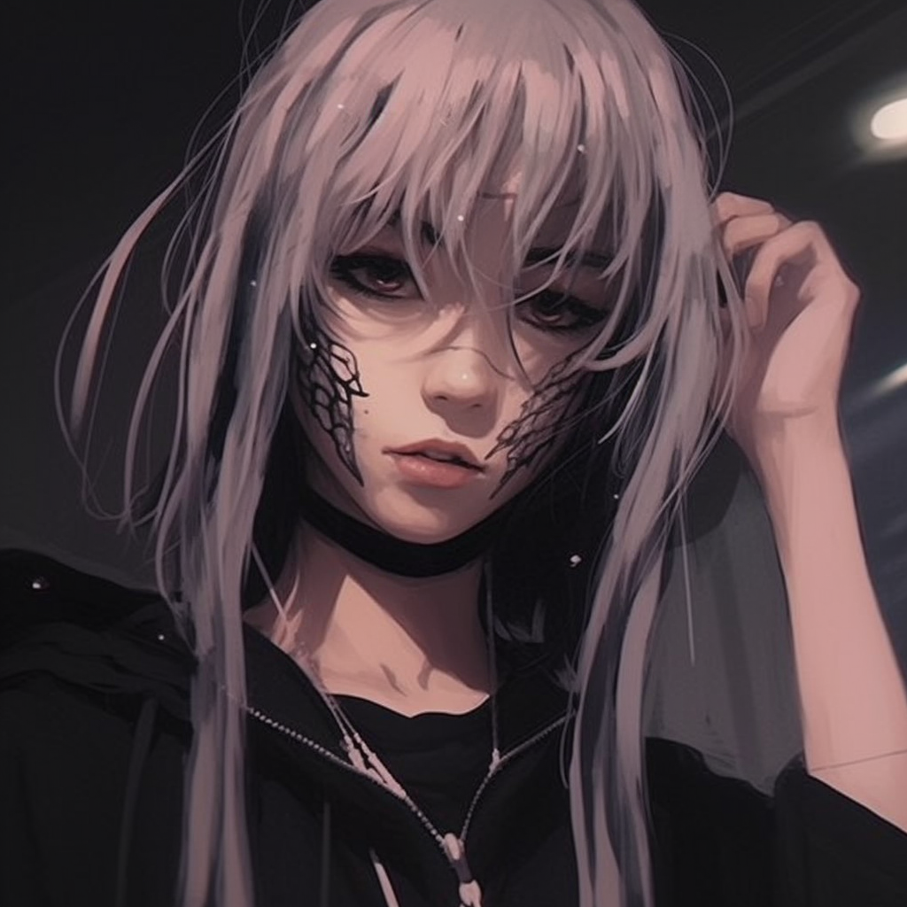 Unearthly beauty of an anime girl in grunge aesthetic with ethereal colors and smoky undertones. girly grunge aesthetic pfp pfp for discord.