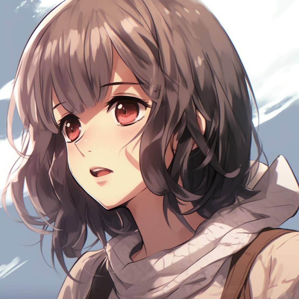 A side profile of Mikasa Ackerman from Attack on Titan, showing her determination with sharp linework and muted colors. admirable female anime pfp pfp for discord.