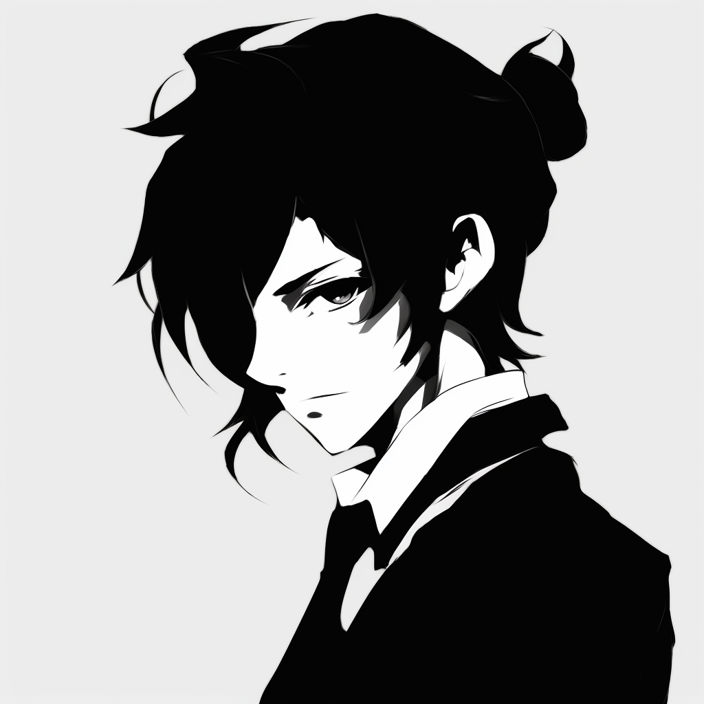 Black and white rendition of Attack on Titan's Eren Yeager in mid-roar, high energy lines, and bold shading. classic anime black and white pfp