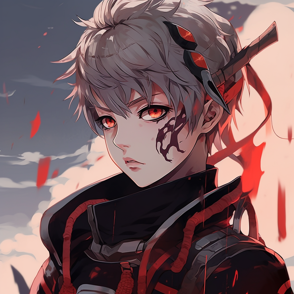 A side view of an anime warrior with a red headband, displaying a gradient shading technique. best cool pfp anime images pfp for discord.