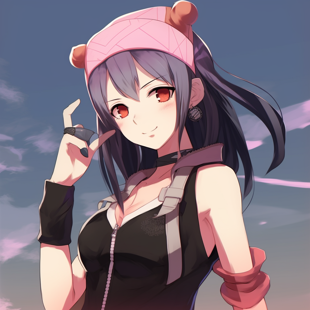 Close-up of Sakura's smile, showing her green eyes and pink hair with shiny highlights. y2k anime female characters