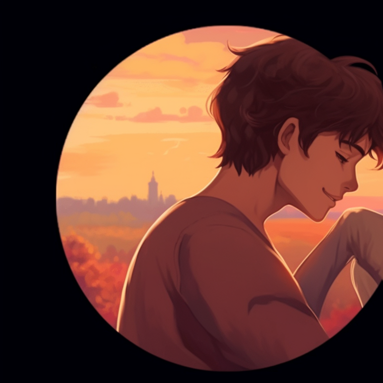 Two characters, hazy outlines and pastel colors, wrapped in an intimate embrace. stunning matching pfp for couples cartoon pfp for discord.