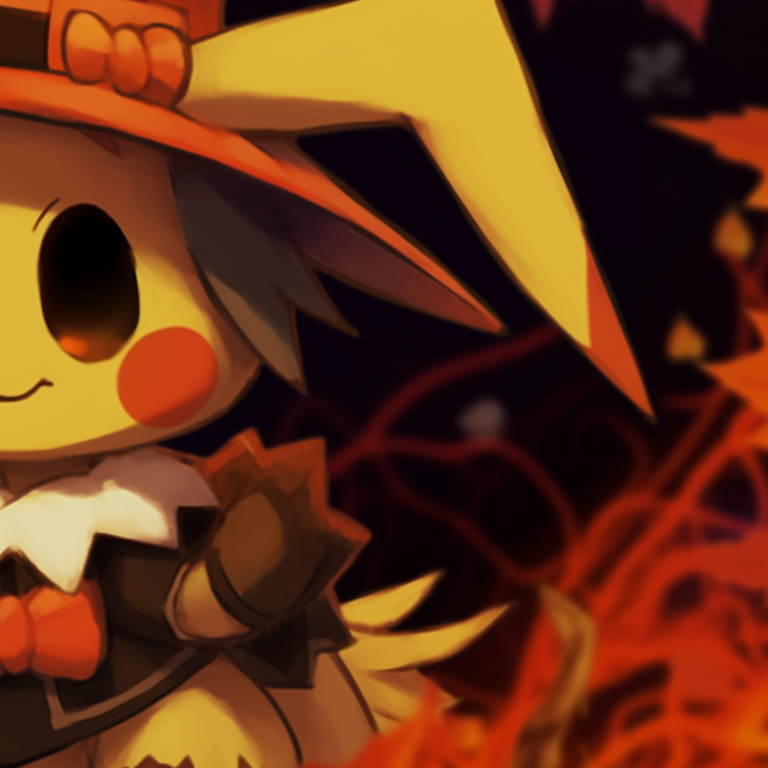 Jigglypuff and Clefable characters with playful Halloween costumes, soft pastel tones and cute expressions, hugging. best matching pokemon pfp for halloween theme pfp for discord.