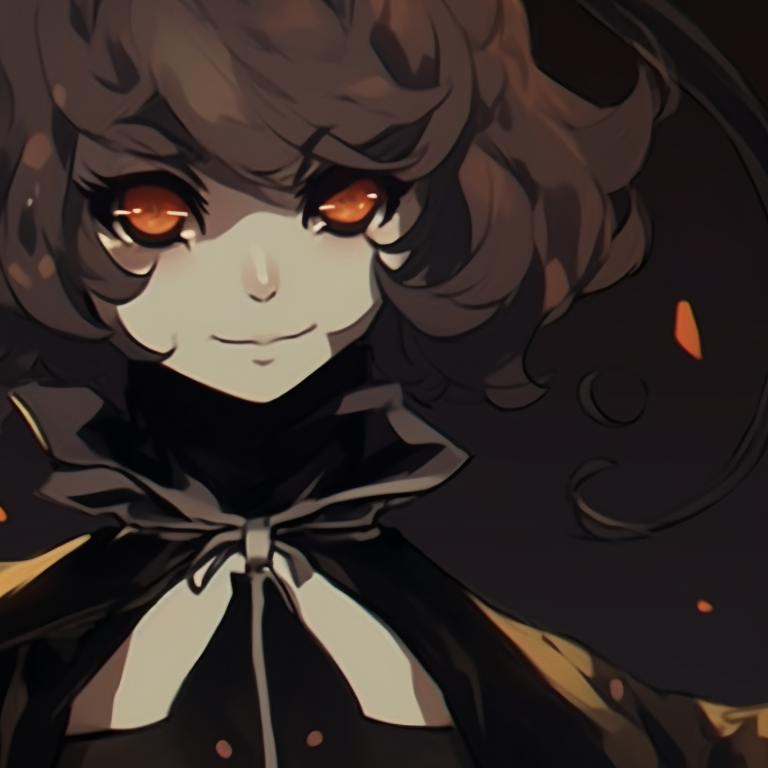 Two characters under the eerie moonlight, intricate shading and somber palette. halloween themed pfp for pairs pfp for discord.