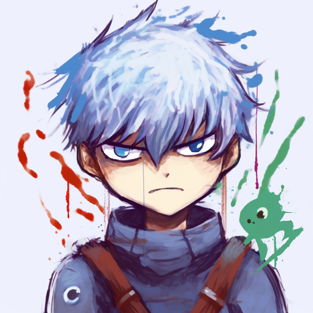 Profile of Todoroki showcasing his combat stance, dynamic movement and bold outlines. classic pfp for school pfp for discord.