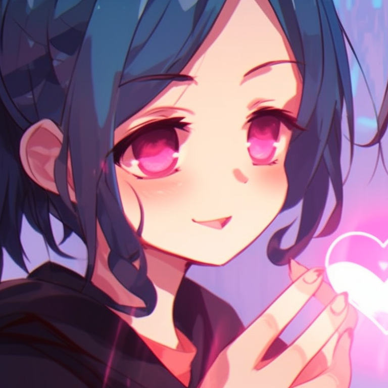 Two characters, celestial motifs and cool hues, touching star shapes. matching pfp for besties with quotes pfp for discord.