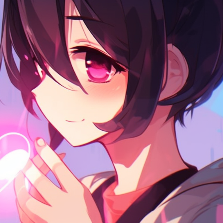 Two characters, celestial motifs and cool hues, touching star shapes. matching pfp for besties with quotes pfp for discord.