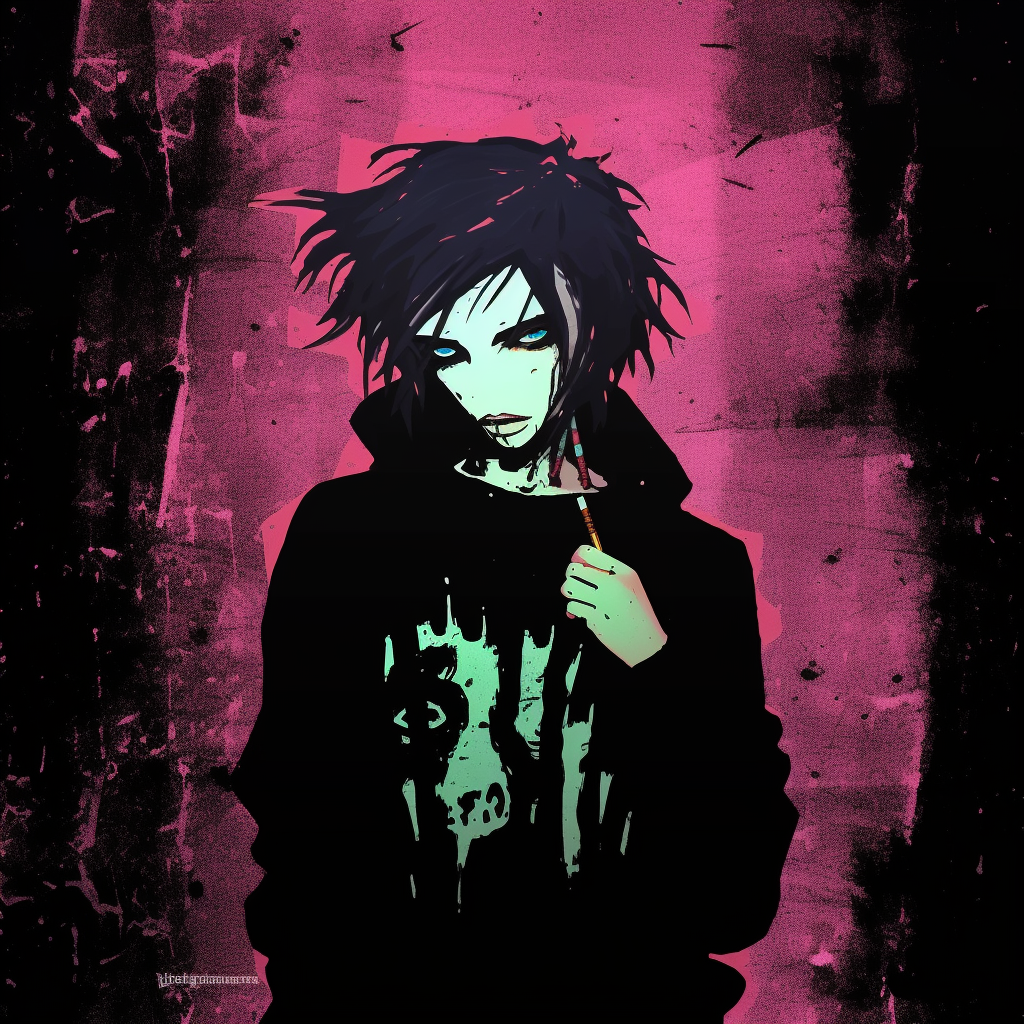Artistic mood shot of anime character with grunge stylings and desaturated colors. artistic grunge aesthetic pfp pfp for discord.
